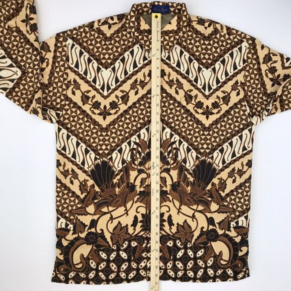 Indra Hadi Batik Halus Shirt Mens XL‎ Geometric Traditional Long Sleeve - Picture 13 of 14